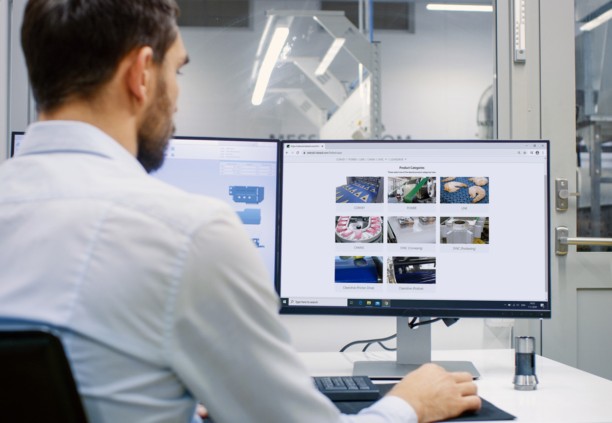 man researching conveyor belts